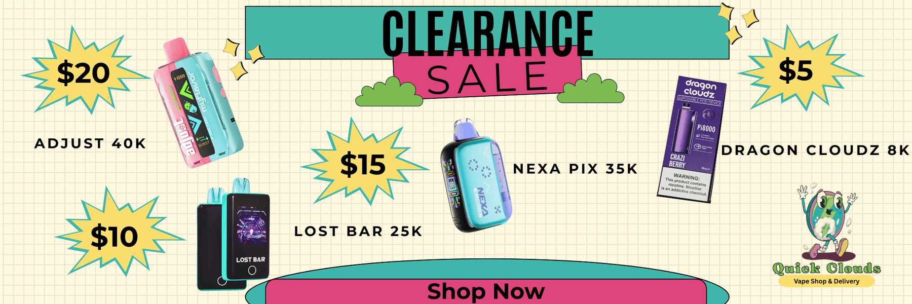 Affordable Disposable Vapes Starting at Just $5 - Pickup & Delivery!