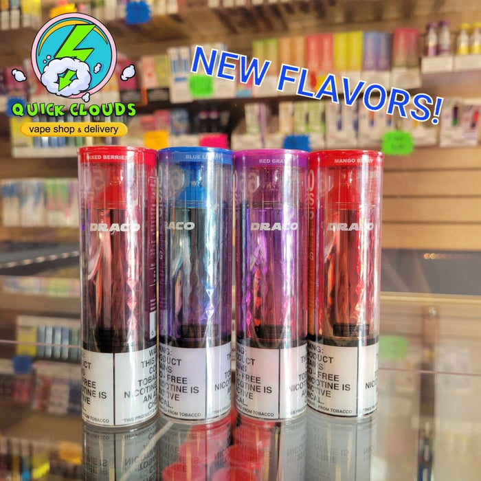 New Draco Disposable Flavors at Quick Clouds | Quick Clouds Vape Shop and Delivery