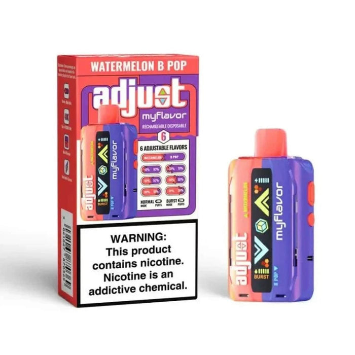Adjust MyFlavor 40k 5% Rechargeable Disposable Adjust Disposables Watermelon B-Pop / 40000+ / 5% (50mg)
