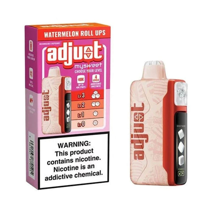 Adjust MySweet 40k 5% Rechargeable Disposable Adjust Disposables Watermelon Roll Ups / 40000+ / 5% (50mg)