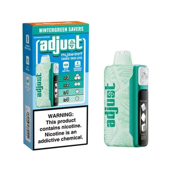 Adjust MySweet 40k 5% Rechargeable Disposable Adjust Disposables Wintergreen Savers / 40000+ / 5% (50mg)