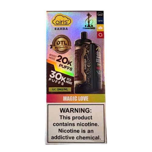 Airis Sahra DTL 30k E-Hookah Device 0.5% Kangertech Disposables Magic Love / 30000+ / 0.5% (5mg)
