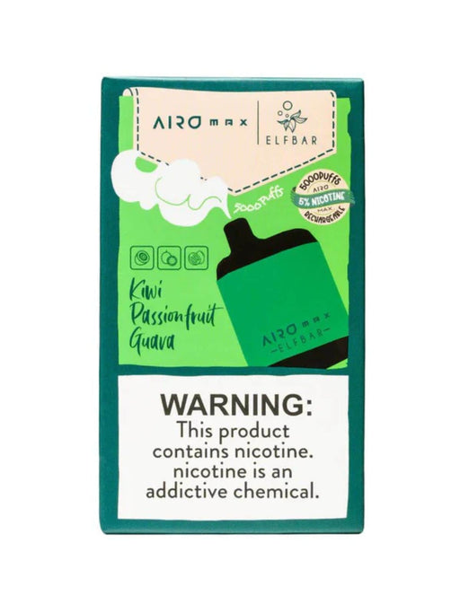 Airo Max 5000 by EBDesign 5% Rechargeable Disposable EBDesign Disposables Kiwi Passionfruit Guava / 5000+ / 5% (50mg)
