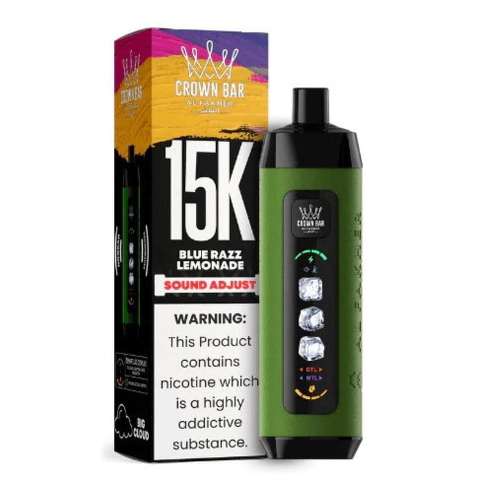 Al Fakher Crown Bar Ice Adjust 15000 Puff 0.5% Al Fakher Disposables Blue Razz Lemonade / 15000+ / 0.5% (5mg)
