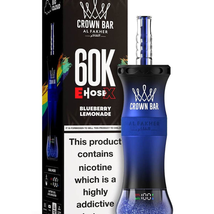 Al Fakher Crown Bar E-Hose 60000 Puff 0.6% Al Fakher Disposables Blueberry Lemonade / 60000+ / 0.6% (6mg)