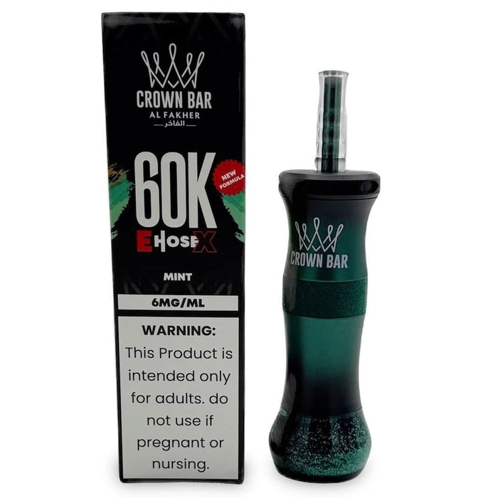 Al Fakher Crown Bar E-Hose 60000 Puff 0.6% Al Fakher Disposables Mint / 60000+ / 0.6% (6mg)