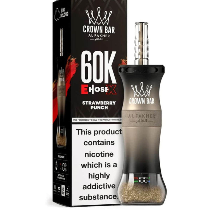 Al Fakher Crown Bar E-Hose 60000 Puff 0.6% Al Fakher Disposables Strawberry Punch / 60000+ / 0.6% (6mg)