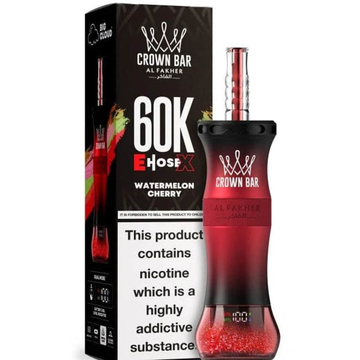 Al Fakher Crown Bar E-Hose 60000 Puff 0.6% Al Fakher Disposables Watermelon Cherry / 60000+ / 0.6% (6mg)