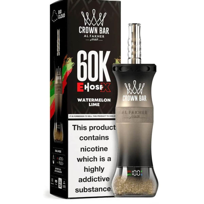 Al Fakher Crown Bar E-Hose 60000 Puff 0.6% Al Fakher Disposables Watermelon Lime / 60000+ / 0.6% (6mg)