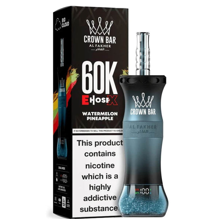 Al Fakher Crown Bar E-Hose 60000 Puff 0.6% Al Fakher Disposables Watermelon Pineapple / 60000+ / 0.6% (6mg)