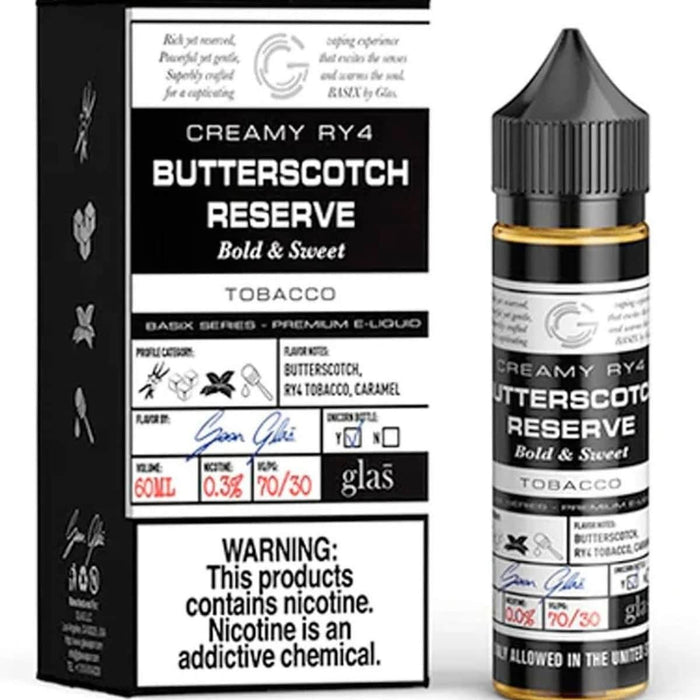 Basix Series by Glas 60mL Basix Series Premium e-Liquids Butterscotch Reserve / 3mg / 60mL