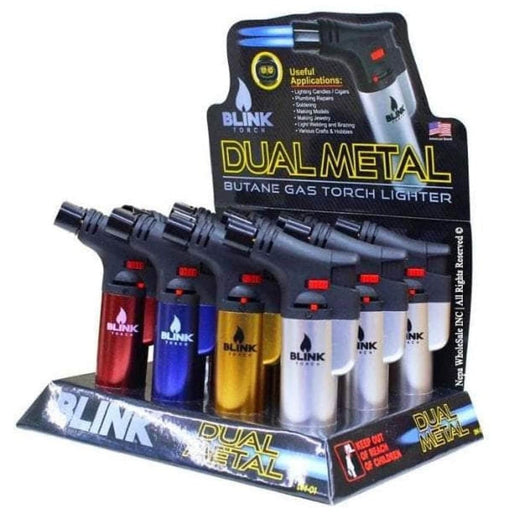 Blink Dual Metal Butane Gas Torch Lighter Blink Smoking Accessories