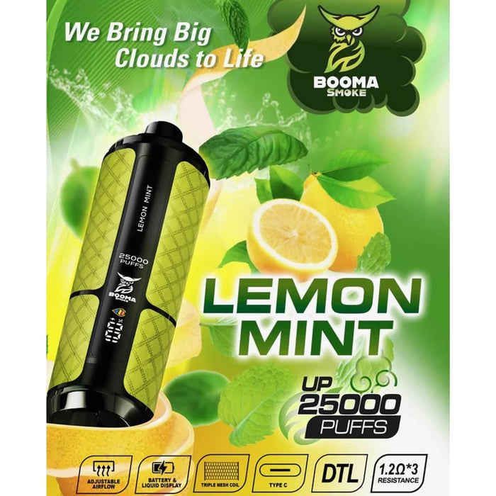 Booma Hookah 25k 0.6% Booma Disposables Lemon Mint / 25000+ / 0.6% (6mg)