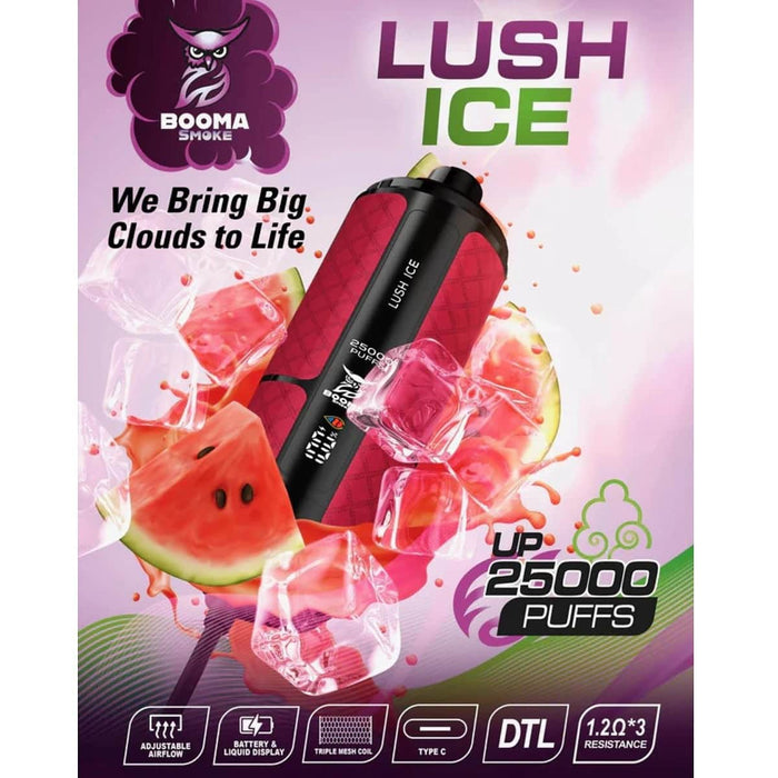 Booma Hookah 25k 0.6% Booma Disposables Lush Ice / 25000+ / 0.6% (6mg)