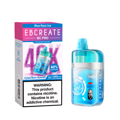 EBCreate BC Pro 40k 5% Rechargeable Disposable EBCreate Disposables Blue Razz Ice / 40000+ / 5% (50mg)