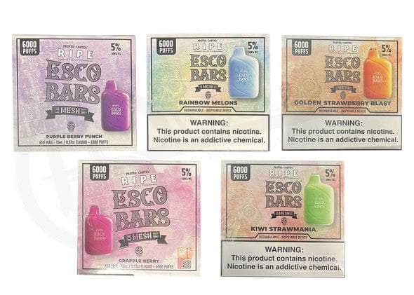 Esco Bars Ripe 6000 5% Esco Bars by Pastel Cartel Disposables Grapple Berry / 6000+ / 5% (50mg)