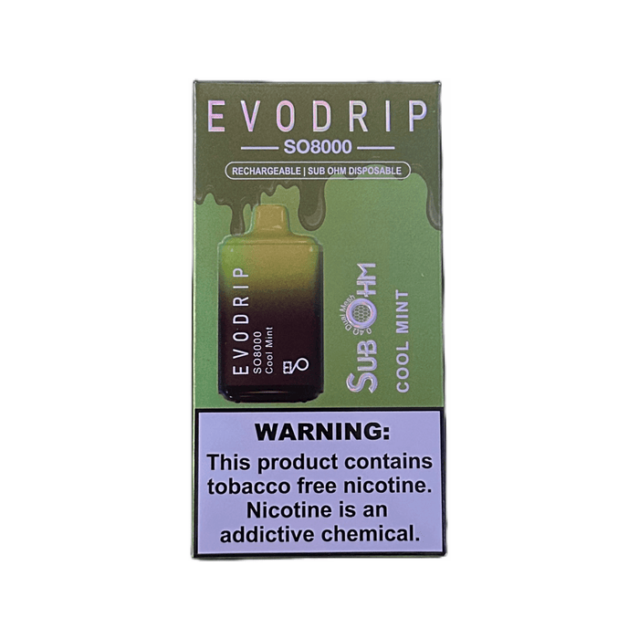 Evo Drip SO8000 3% Evo Bar Disposables Cool Mint / 8000+ / 3% (30mg)