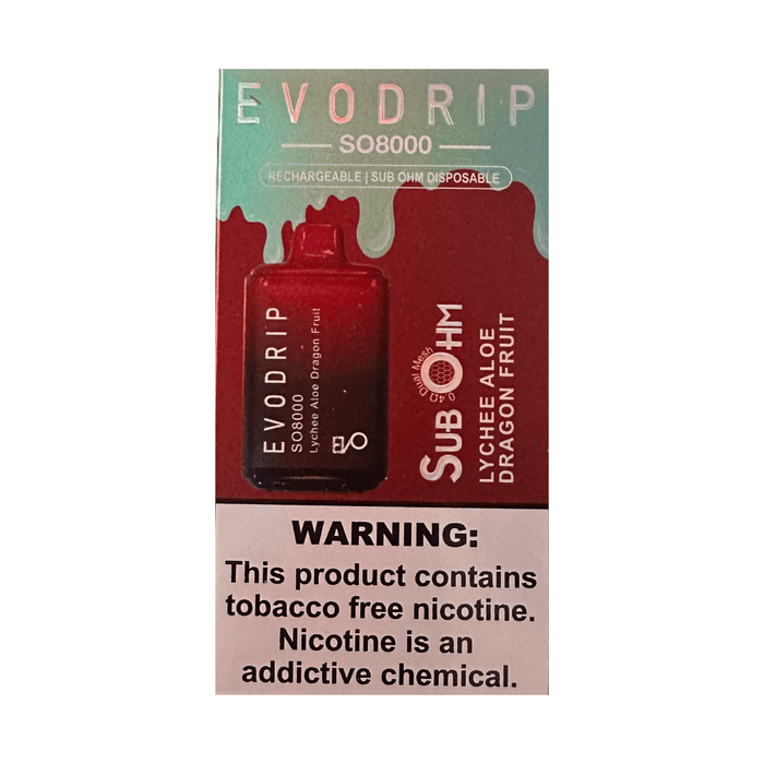 Evo Drip SO8000 3% Evo Bar Disposables Lychee Aloe Dragon Fruit / 8000+ / 3% (30mg)
