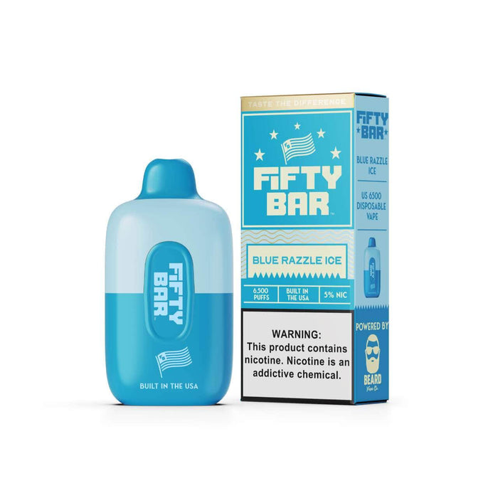 Fifty Bar by Mr. Beard 6500 5% Fifty Bar Disposables Blue Razzle Ice / 6500+ / 5% (50mg)