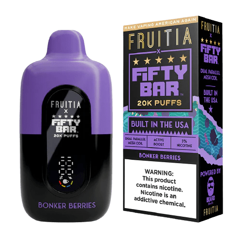 Fifty Bar by Mr. Beard 20000 5% Rechargeable Disposable Fifty Bar Disposables Bonker Berries / 20000+ / 5% (50mg)