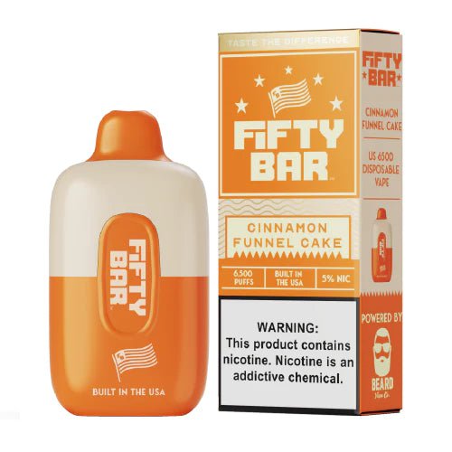Fifty Bar by Mr. Beard 6500 5% Fifty Bar Disposables Cinnamon Funnel Cake / 6500+ / 5% (50mg)