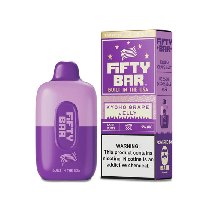 Fifty Bar by Mr. Beard 6500 5% Fifty Bar Disposables Kyoto Grape Jelly / 6500+ / 5% (50mg)