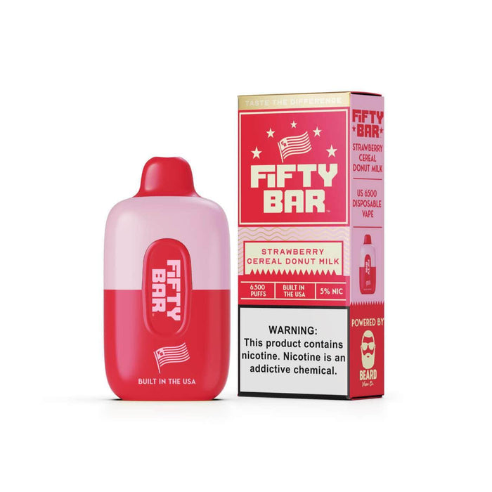 Fifty Bar by Mr. Beard 6500 5% Fifty Bar Disposables Strawberry Cereal Donut Milk / 6500+ / 5% (50mg)