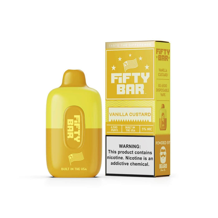 Fifty Bar by Mr. Beard 6500 5% Fifty Bar Disposables Vanilla Custard / 6500+ / 5% (50mg)