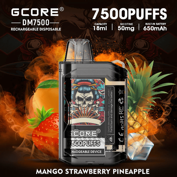 Gcore DM7500 5% Gcore Disposables Mango Strawberry Pineapple / 5% / 7500+