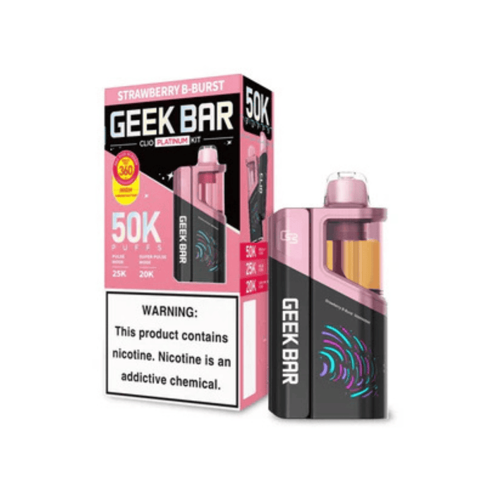 Geek Bar Clio Platinum Kit 50k Disposable Vape Geek Bar Disposables Strawberry B-Burst