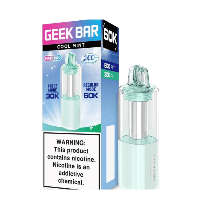 Geek Bar Mate Pod 60000 5% Rechargeable Disposable Geek Bar Disposables Cool Mint / 5% (50mg) / 60000+