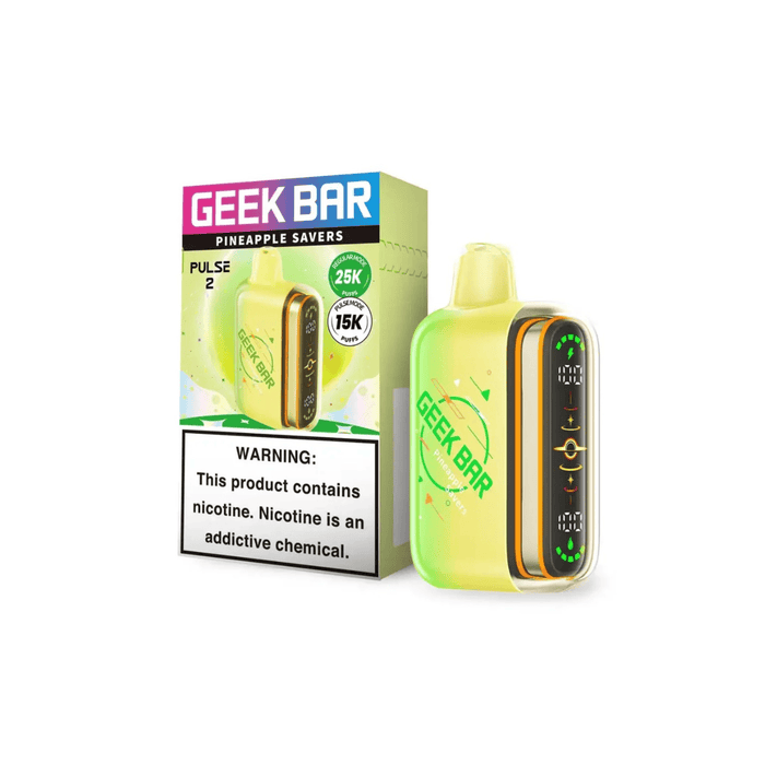 Geek Bar Pulse 2 25000 5% Rechargeable Disposable Geek Bar Disposables Pineapple Savers / 5% (50mg) / 25000+