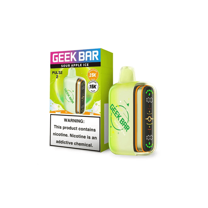 Geek Bar Pulse 2 25000 5% Rechargeable Disposable Geek Bar Disposables Sour Apple Ice / 5% (50mg) / 25000+