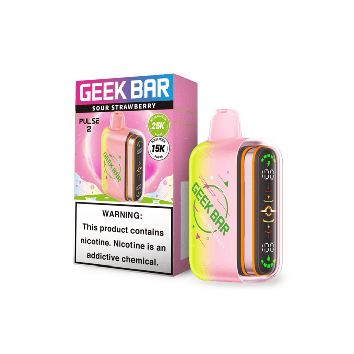 Geek Bar Pulse 2 25000 5% Rechargeable Disposable Geek Bar Disposables Sour Strawberry / 5% (50mg) / 25000+