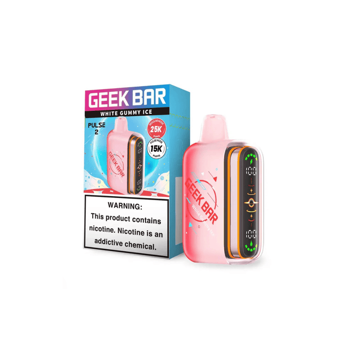 Geek Bar Pulse 2 25000 5% Rechargeable Disposable Geek Bar Disposables White Gummy Ice / 5% (50mg) / 25000+