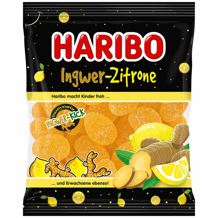 Imported Candy Various Snacks & Beverages Haribo Gummy Ginger Lemon Flavor (Germany)