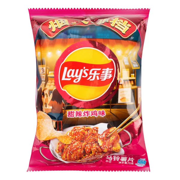 Imported Chips Frito-Lay Snacks & Beverages Lays Chips Sweet and Spicy Fried Chicken Flavor (China)