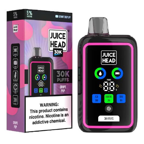 Juice Head 30k 5% Juice Head Disposables Grape Pop / 30000+ / 5% (50mg)