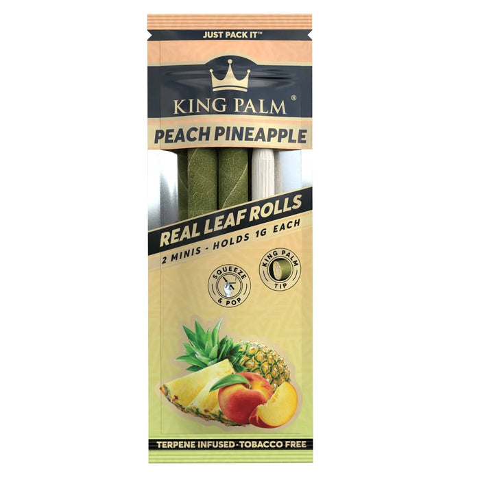 King Palm Real Leaf Mini Rolls (2 Pack) King Palm Smoking Accessories Peach Pineapple