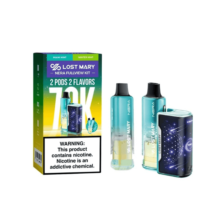 Lost Mary Nera Full View Kit 70K 5% Rechargeable Disposable Lost Mary Disposables Winter Mint/ Miami Mint / 70000+ / 5% (50mg)