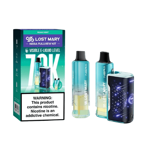 Lost Mary Nera Full View Kit 70K 5% Rechargeable Disposable Lost Mary Disposables Miami Mint / 35000+ / 5% (50mg)