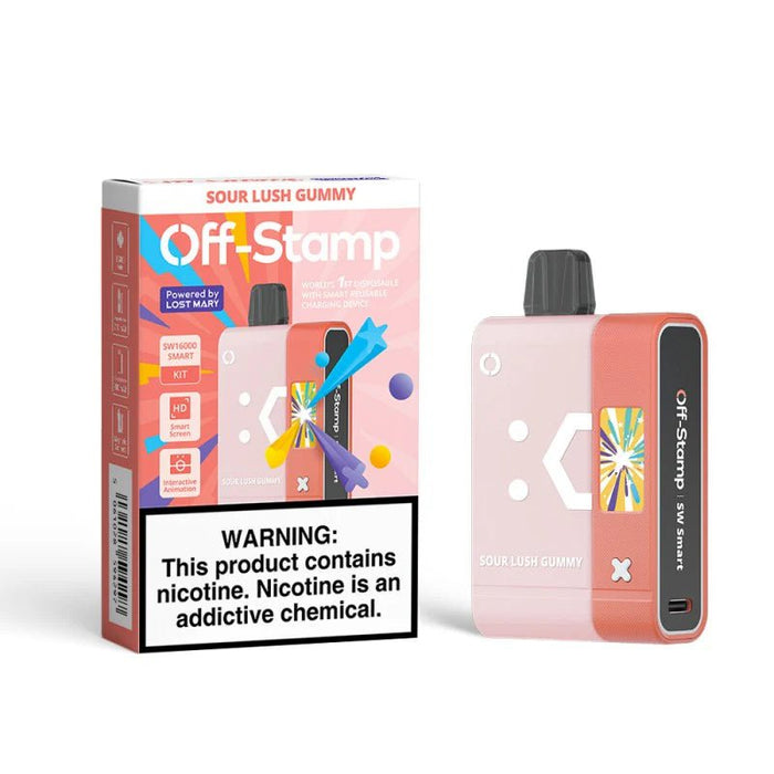 Off-Stamp SW16000 5% Disposable Kit by Lost Mary Lost Mary Disposables Sour Lush Gummy / 16000+ / 5% (50mg)