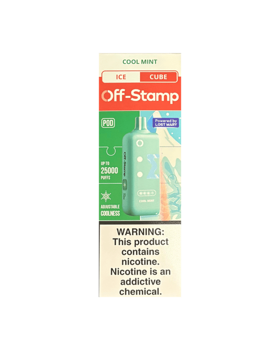 Off-Stamp Ice Cube 25K 5% Disposable Pod Off-Stamp Disposables Cool Mint / 25000+ / 5% (50mg)