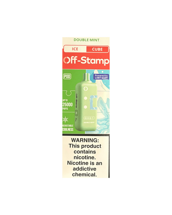 Off-Stamp Ice Cube 25K 5% Disposable Pod Off-Stamp Disposables Double Mint / 25000+ / 5% (50mg)
