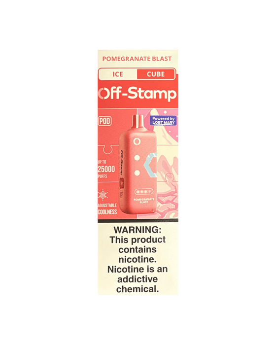 Off-Stamp Ice Cube 25K 5% Disposable Pod Off-Stamp Disposables Pomegranate Blast / 25000+ / 5% (50mg)