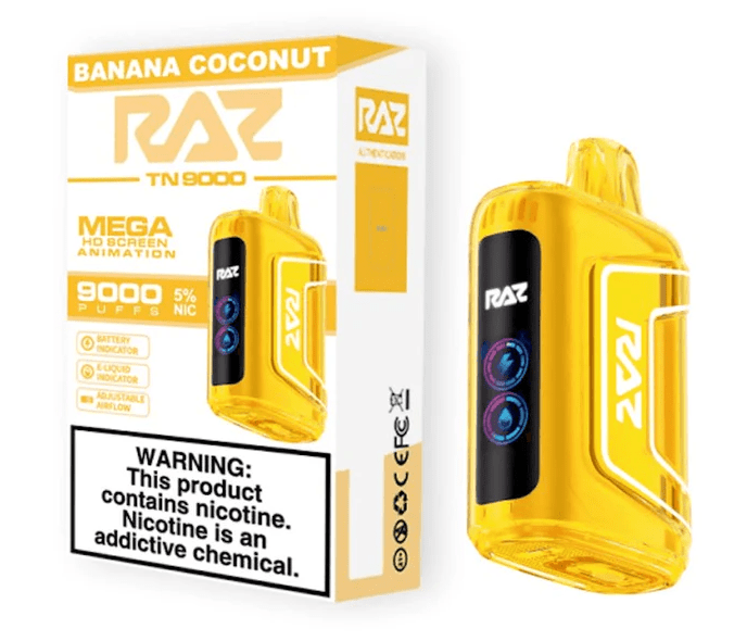 Raz TN9000 5% Raz Disposables Banana Coconut / 9000+ / 5% (50mg)