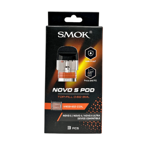 Smok Novo 5 Pod Smok Coils/Pods/Glass Top-Fill 0.6 Ohm Meshed