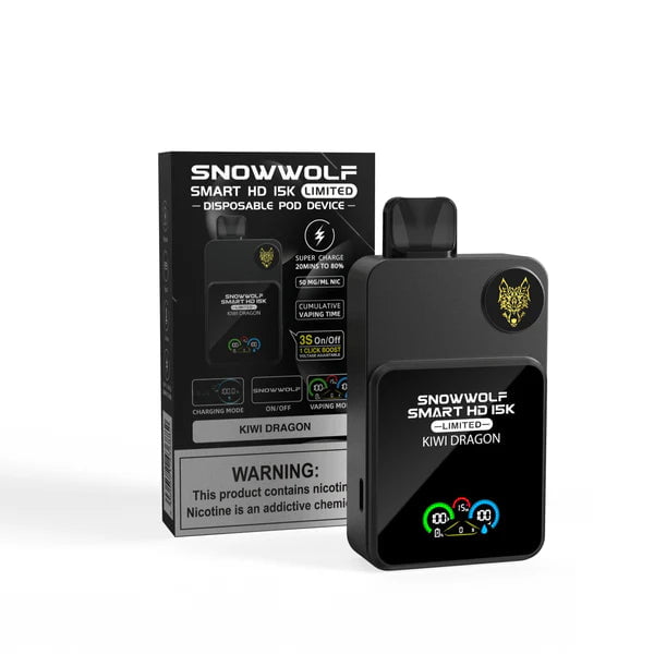 SnowWolf Smart HD 15K Limited 5% SnowWolf Disposables Kiwi Dragon / 15000+ / 5% (50mg)