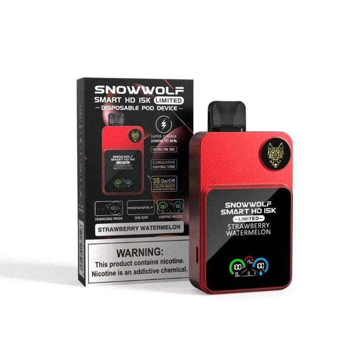 SnowWolf Smart HD 15K Limited 5% SnowWolf Disposables Strawberry Watermelon / 15000+ / 5% (50mg)