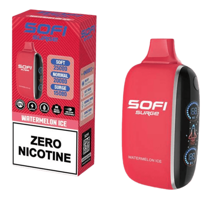 Sofi Surge 25k 0% Nicotine Free Sofi Disposables Watermelon Ice / 25000+ / 0% (0mg)